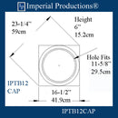 IPTB12-CAP APOL-PK4 Tuscan Capital ArchPolymer Fits Column 11-5/8" Pack of 4 Custom Order