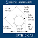 IPTB16-CAP-APOL-PK4 Tuscan Capital ArchPolymer Hole 15-5/8", Pack of 4, Custom Order