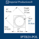 IPTB20-APOL-PK2 Tuscan Base  Hole 20" Pack of 2 - Custom Order