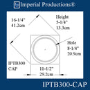 IPTB300-CAP POL-PK2 Tuscan Capital ArchPolymer- Hole 8-1/4" Pack 2 Custom Order
