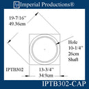 IPTB302-CAP-POL-PK2 Tuscan Capital ArchPolymer Hole 10-1/4" Pack of 2 Custom Order