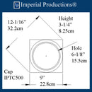 IPTB500-CAP-POL-PK2 Tuscan Capital ArchPolymer Hole 6-1/8" Pack of 2 Custom Order