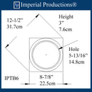 IPTB6-CAP-APOL-PK4 Tuscan Capital ArchPolymer, Hole 5-13/16" Pack of 4, Custom Order