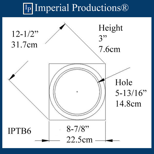 IPTB6-CAP-APOL-PK4 Tuscan Capital ArchPolymer, Hole 5-13/16" Pack of 4, Custom Order
