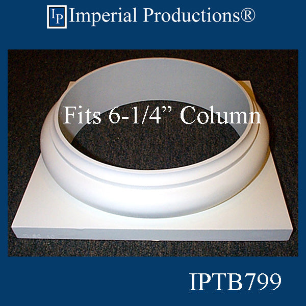 IPTB799-BASE-ZEA-PK2 Tuscan Bases GFRC-Zeament Hole 6" Pack of 2, Custom Order