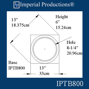 IPTB800-BASE-POL-PK2 Tuscan Base ArchPolymer Hole 8-1/4" Pack of 2