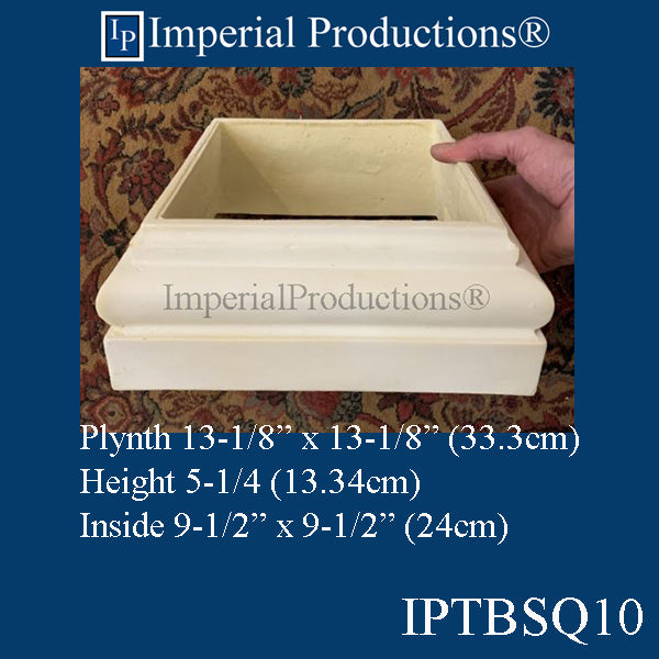 IPTCTBSQ10-POL Tuscan Square Cap and Base Inside 9-1/2" per set