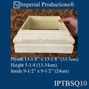IPTBSQ10-POL Tuscan Square Base 13-1/8" x 13-1/8" x 5-1/4" Inside 9-1/2" Pack of 2