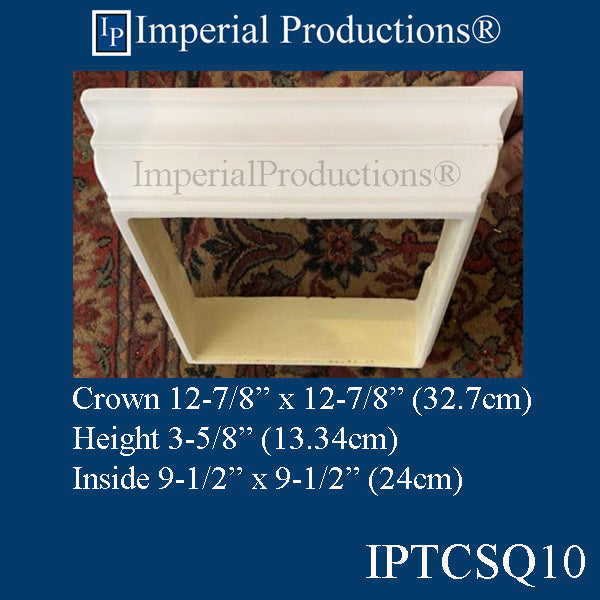 IPTCTBSQ10-POL Tuscan Square Cap and Base Inside 9-1/2" per set