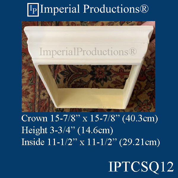 IPTCTBSQ12-POL Tuscan Square Cap and Base Inside 11-1/2" per set