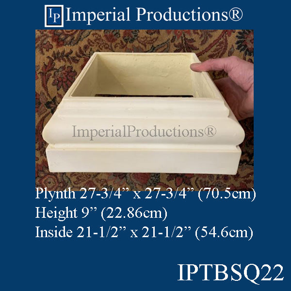 IPTBSQ22-POL Tuscan Square Base Inside Square 21-1/2" Custom order Pack of 2