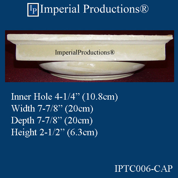IPTC006-CAP-POL-PK2 Tuscan/Doric Capital Hole 4-1/4", Arch-Polymer, Pack of 2, Add to Cart for shipping or Free Depot Pickup