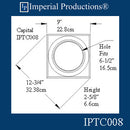 IPTC008-POL-PK4 Tuscan Capital - Hole 6-1/2" Pack of 4 - Custom Order