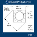 IPTC16-POL-PK4 Tuscan Capital - Hole 13-7/8" Pack of 4