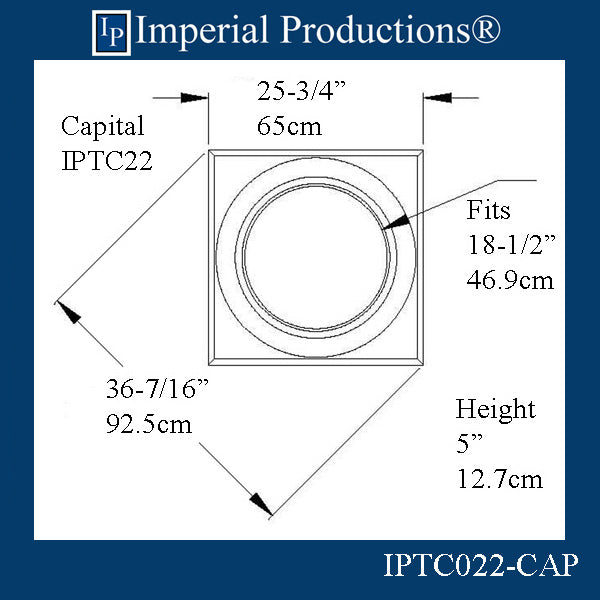 IPTC022-CAP-POL Tuscan Capital Hole 18-5/8" (47.3cm) Print Brochure to Order US$436.97 EA