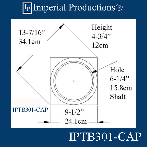 IPTB301-CAP-POL-PK2 Tuscan Capital - Hole 6-1/4" Pack of 2