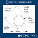 IPTC503-POL-PK2 Tuscan Capital with Hole 10-1/8", Pack of 2