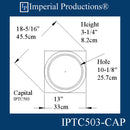 IPTB503-CAP-POL-PK2 Tuscan Capital Hole 10-1/8", Size 13" x 13" x 3-1/4", ArchPolymer Pack of 2