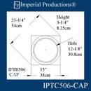 IPTB506-CAP-POL-PK2 Tuscan Capital ArchPolymer,  Hole 11-3/4"Pack of 2 Custom Order