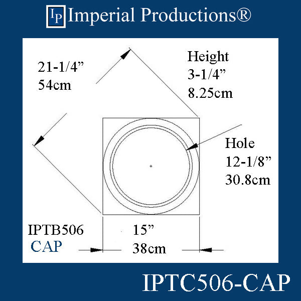 IPTB506-CAP-POL-PK2 Tuscan Capital ArchPolymer,  Hole 11-3/4"Pack of 2 Custom Order