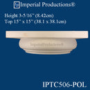 IPTC506-POL-PK2 Tuscan Capital with Hole 11-3/4", Pack of 2