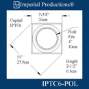 IPTC6-EPOL-PK2 Tuscan Capital Fits 6" Pack of 2