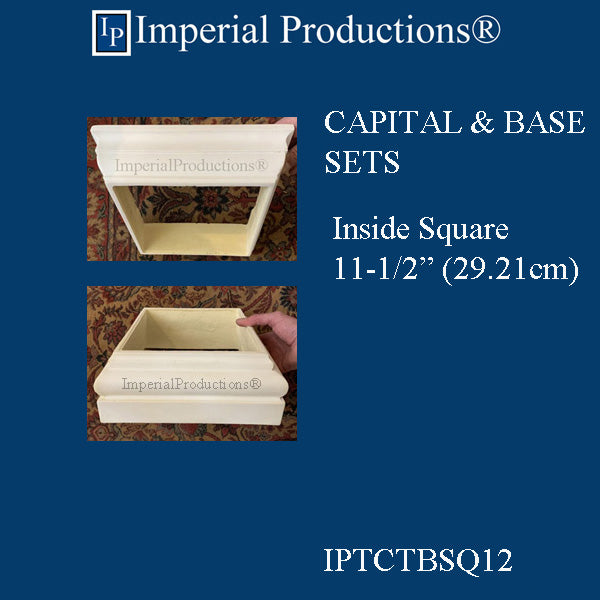 IPTCTBSQ12-POL Tuscan Square Cap and Base Inside 11-1/2" per set