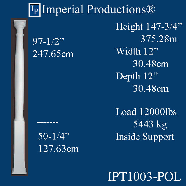 IPTP1003-POL Load Bearing Porch Posts ArchPolymer, Print Brochure to Order $1302.83