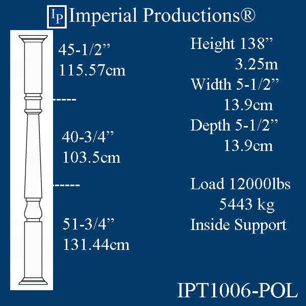 IPTP1006-POL Load Bearing Porch Posts ArchPolymer, Print Brochure to Order $443.42