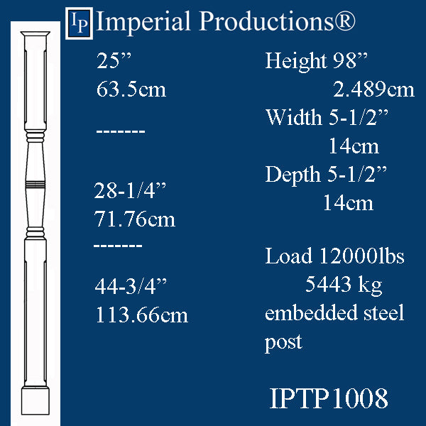 IPTP1008-POL Load Bearing Porch Posts ArchPolymer, Print Brochure to Order $345.02
