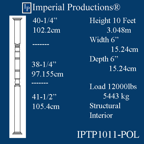IPTP1011-POL Load Bearing Porch Posts ArchPolymer, Print Brochure to Order $460.89