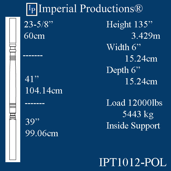 IPTP1012-POL Load Bearing Porch Posts ArchPolymer, Print Brochure to Order $518.49