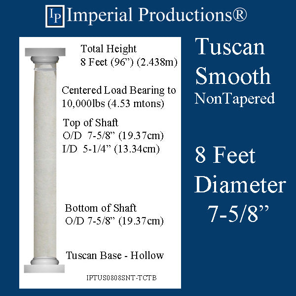 IPTUS0808SNT-TCTB-PC Tuscan Smooth NonTapered 8 Feet 8" FRP-PolyComp Print Brochure to Order US$423.92