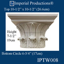 IPTW008-FRP-PK2 Temple Winds Capital Bottom Circle 6-3/4" FRP-PolyComp Custom Order, Pack of 2
