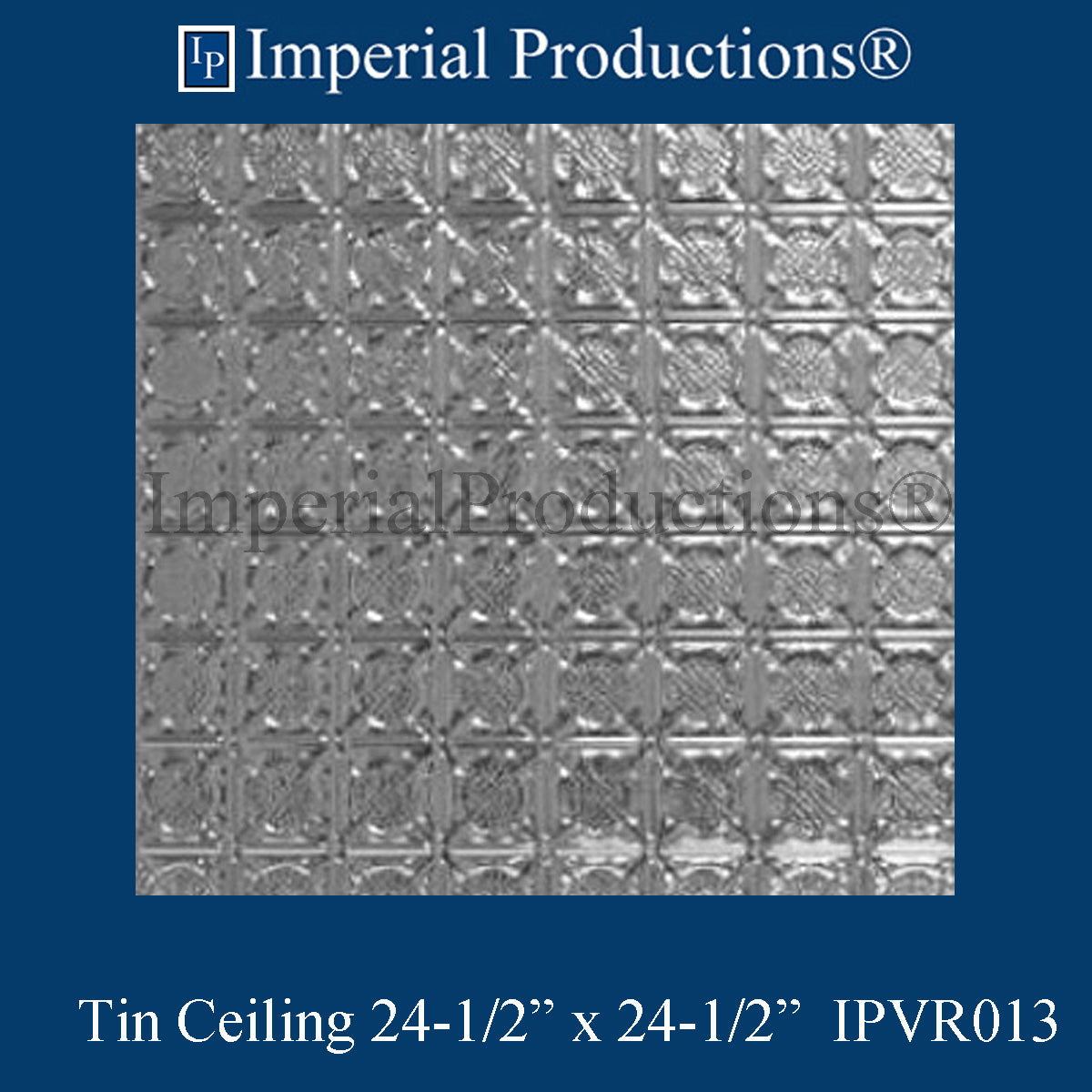 IPVR013-T1-N-F1-PK20 Real Tin Ceiling Nail up Panel Clear Coated Pack of 20 - Custom Order