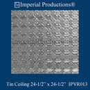 IPVR013-T1-N-F0-PK20 Real Tin Ceiling Nail up Panel Unfinished Pack of 20 - Custom Order