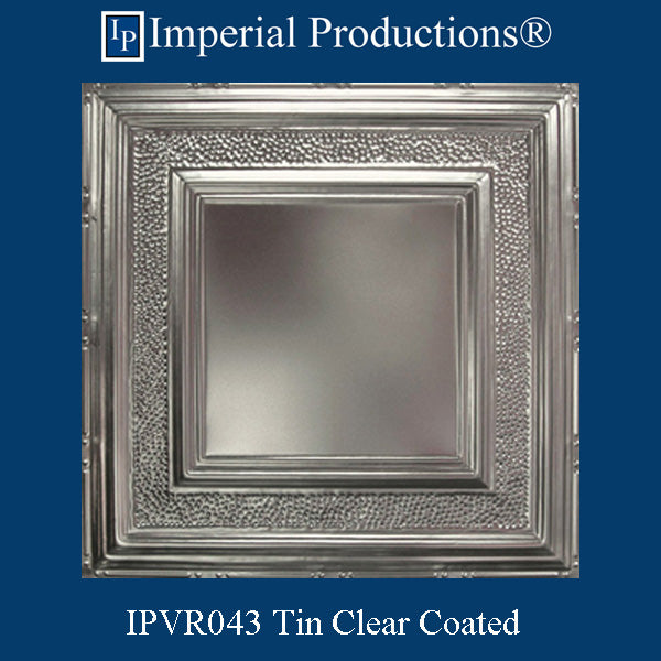 IPVR043-T1-N-F1-PK20 Real Tin Ceiling Nail up Panel Clear Coated Pack of 20 Custom Order