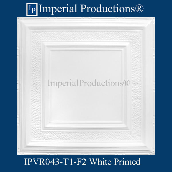 IPVR043-T1-N-F2-PK20 Real Tin Ceiling Nail up Panel White Primed Custom Order Pack of 20