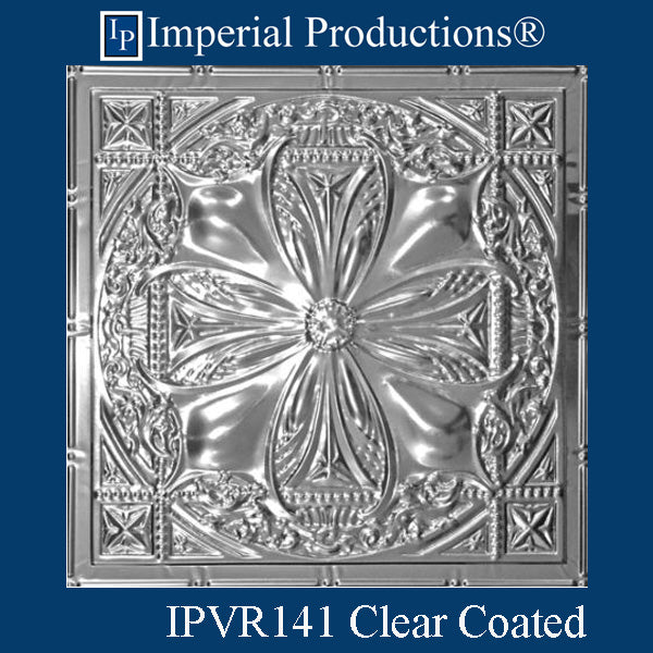 IPVR141-T1-N-F1-PK20 Real Tin Ceiling Nail up Panel Clear Coated Pack of 20 - Custom Order