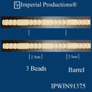 IPWIN91375-MAP Bead & Barrel Panel Mold 3/8 inch x 3/16", 4 Feet Lengths, Pack of 5=20FT