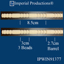 IPWIN91377-MAP Bead & Barrel Panel Mold 1/2 inch x 1/4 - 4 Feet Lengths sold Packs of 5 = 20 Feet