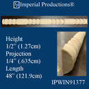 IPWIN91377-MAP Bead & Barrel Panel Mold 1/2 inch x 1/4 - 4 Feet Lengths sold Packs of 5 = 20 Feet