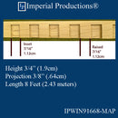 IPWIN91668-MAP Dentil Panel Mold Maple 3/4" x 3/8" x 8 Feet, each