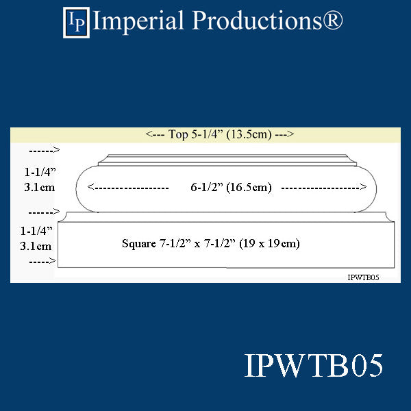 IPWTB05-WOK Tuscan Base Top Flat 5-1/4", White Oak, Each