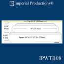 IPWTB08-WPN Tuscan Base Top Flat 8-1/4", White Pine, Each