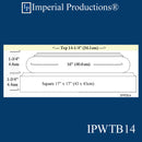 IPWTB14-WPN Tuscan Base Top Flat 14-1/4", White Pine, Each