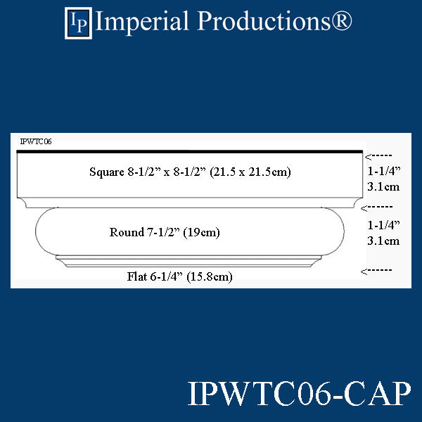 IPWTC06-CAP-WPINE-PK2 Tuscan Capital Flat 6-1/4" Pine Pack of 2, add to cart for shipping or Free Depot Pickup