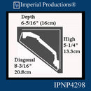 IPNP4298-POL-PK5 Modillion Crown 5-1/4" High, ArchPolymer - Pack of 5