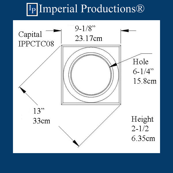 IPPCTC08-POL-PK2 Tuscan Capital, Polymer Composite Hole 6-1/4", Pack of 2