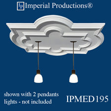 IPMED195-2H-POL Art Deco Medallion 41-5/8" x 29-3/4" (105.7 x 75.5cm) ArchPolymer 2 Holes